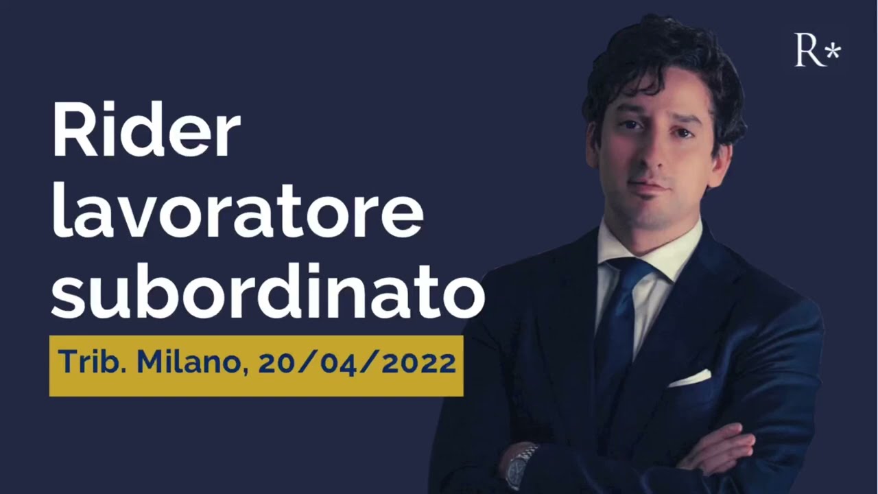 I Rider sono lavoratori subordinati?