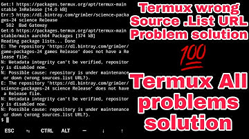 Termux Wrong Source List URL Problem Fix || Termux All Problems Fix