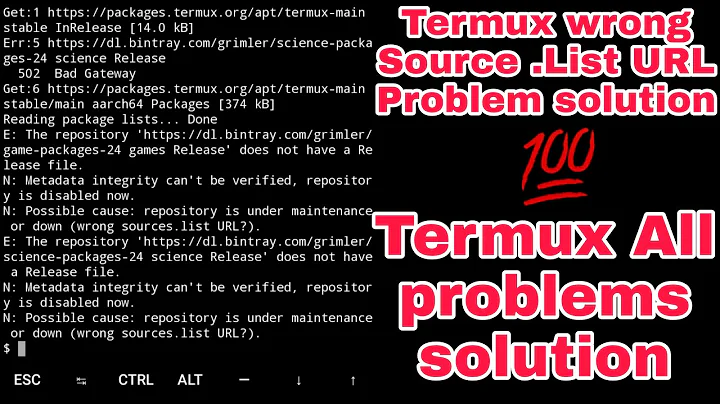 Termux Wrong Source List URL Problem Fix || Termux All Problems Fix