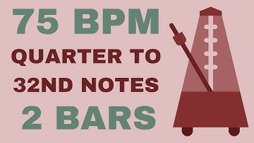 Metronome Click Track - 2 Bars Quarter to 32nd Notes 75 bpm - Smartronome