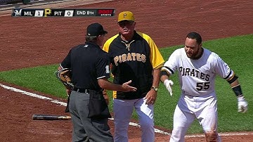 MIL@PIT: Martin and Hurdle ejected for arguing in 8th