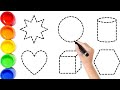 How to Draw Shapes for Kids | colors for toddlers | Preschool Learning | 2D shape drawing , shapes