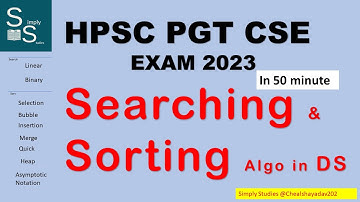 Searching and Sorting Algorithms | Asymptotic Analysis | Data Structure | HPSC PGT CSE | KVS | HTET