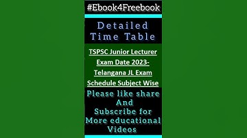 #TSPSC #Junior Lecturer Exams Time Table 2023