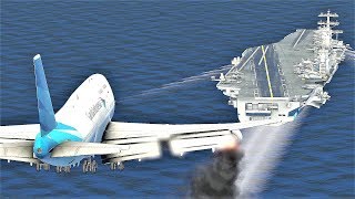 B747 Aircraft Carrier Emergency Landing, Airplane Crashes
