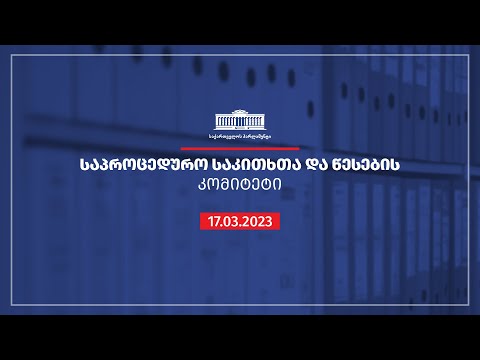საპროცედურო საკითხთა და წესების კომიტეტის სხდომა  -  17.03.2023