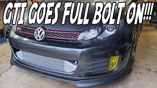 Installing a TON of mods on my MK6 GOLF GTI | FMIC Install Turbo Muffler Delete Intercooler Piping