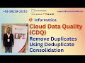 Informatica CDQ | Remove Duplicates Using Deduplicate Consolidation