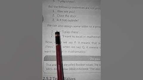 Chapter #2  Boolean Algebra Proposition Truth Value Computer Science class-9th