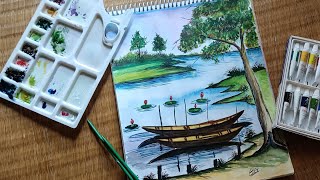 Scenery Painting || #artwork #drawing #watercolorpainting #youtubevideo #scenery
