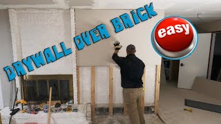 How To Drywall Over Brick