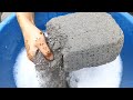 Asmr soft  dusty gritty cement giant blocks dry floor  water whole dip pouring  crumblingasmr