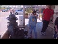 Living statue cowboy prank