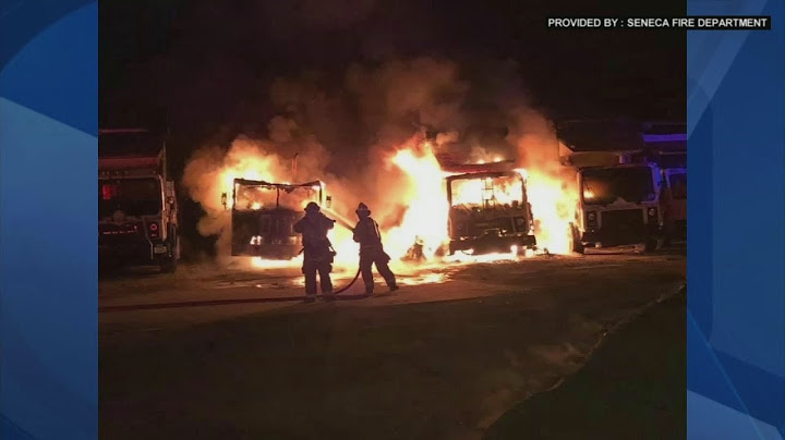 Garbage trucks catch fire in Seneca