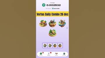 Vertus Daily Combo 26 December | Vertus Combo Today | Vertus Daily Combo Today