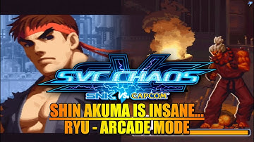 Shin Akuma Is Insane... | Ryu - Arcade Mode - SNK vs. Capcom: SVC Chaos | PS2
