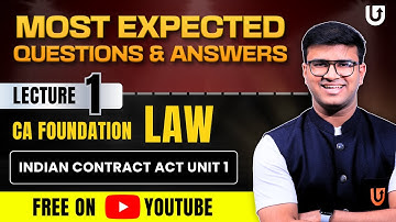 Indian Contract Act CA Foundation law | Most Expected Questions | L1| Indresh Gandhi | Ultimate CA