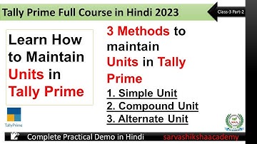Unit Creation in Tally Prime | Decimal Places in Simple Unit | Compound Unit | Alternate Unit