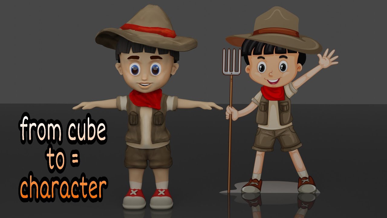 Easy way to make 3d character from image in blender. blender tutorial ...