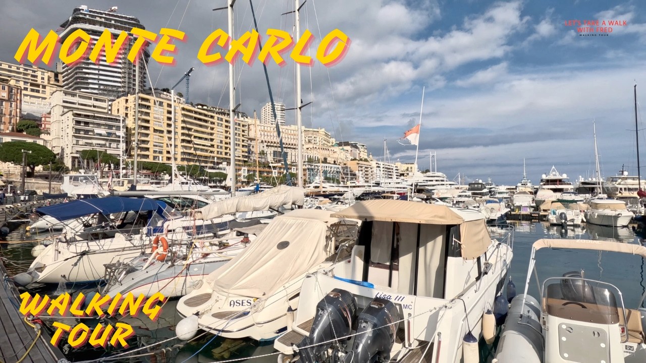 Monte Carlo Walking Tour 🇲🇨 | Harbor, Beach, Japanese Garden & Casino | Cinematic Walk Walking Tour