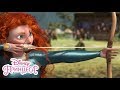 Мерида се състезава по стрелба с лък | Храбро сърце | Disney Принцеса