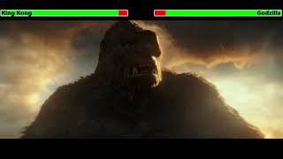 Kong vs. Godzilla (Aircraft Carrier Fight) with healthbars