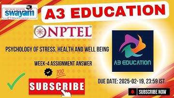 NPTEL Psychology of Stress, Health and Well-Being Week 4 Assignment 4 Answers Solution | 2025 - Jan