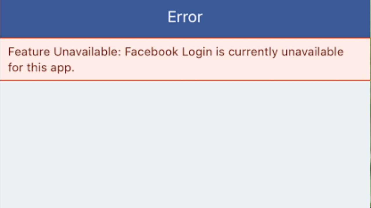 Fix Facebook Website Feature unavailable: Facebook Login is