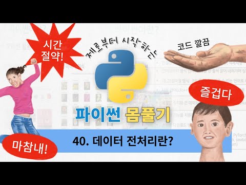   40 데이터 전처리란 제로부터 시작하는 파이썬 몸풀기 파이썬 기초 빅데이터 분석기사 실기 파이썬으로 시작하는 데이터분석 파이썬 무료강의