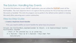 How to Disable Arrow Keys in a RichTextBox for Custom Subroutine Execution