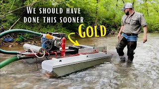 Awesome Gold Maiden Voyage! Gold Prospecting with a Gold Dredge!
