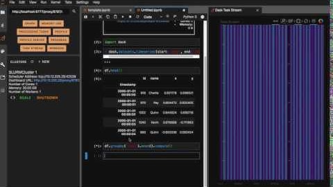 Working with dask-jobqueue clusters managed by the dask-labextension