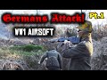 GERMANS ATTACK! WW1 Airsoft Trench Battle With FIREWORKS! Pt.1