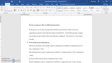 Teach One Assignment is explaining the process of project planning