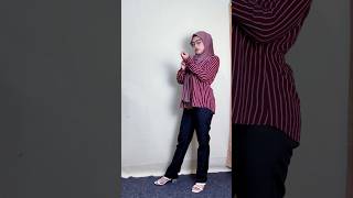 Outfit Inspirasi Kemeja Salur Wanita