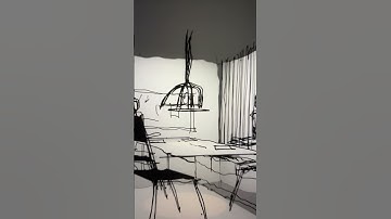 Interior architecture 3D sketch with grease pencil in blender