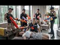 Ltt game nerf war  captain warriors seal x nerf guns fight group trespassing villa rocket crazy