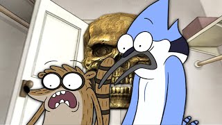 Mordecai And Rigby Capture The Skeleton