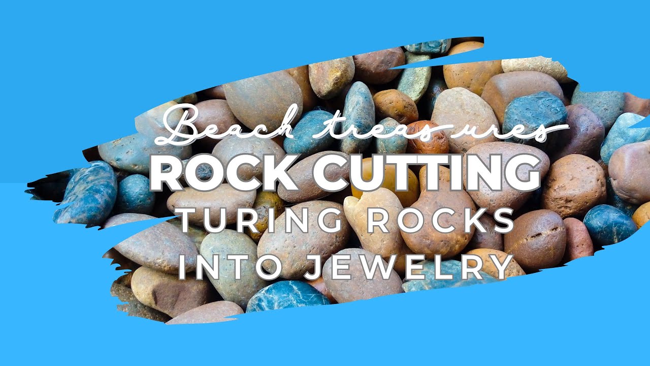 Learning to cut beach rocks for jewelry making - YouTube