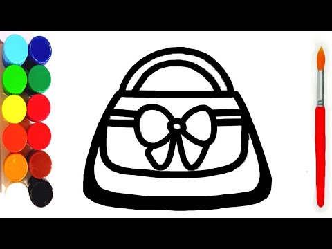 Hand bag for kids | pouch bag | purse 👛 drawing | draw hand bag step by ...