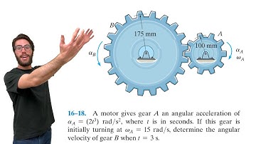 A motor gives gear A an angular acceleration of aA = (2t^3) rad/s^2, where t is in seconds - 16-18