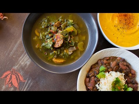 Vegan Winter Soups | Chili, Green Gumbo, and Sweet Potato Bisque