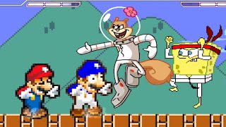 SUPER BETTER MARIO & SMG4 VS KARATE SPONGEBOB & SANDY CHEEKS