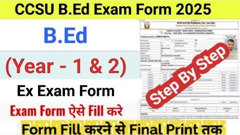 How to Fill CCS University B.Ed Exam Form 2025 | CCSU B.Ed Ex-student Exam Form Kaise Bhare 2025