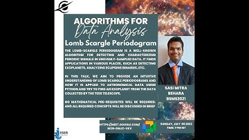 Algorithms for Data Analysis Series: Lomb Scargle periodograms by Sasi Mitra Behara