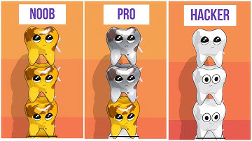 NOOB vs PRO vs HACKER - Teeth Stack 3D Gameplay Walkthrough iOS Android Games