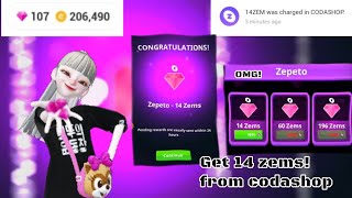 Get up to 196 zems! How to get zems rewards from codashop @ZEPETO_official (GEM GO) screenshot 5