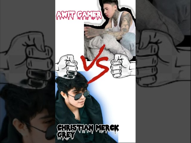 🥊Awit Gamer VS Christian Merck Grey Battle  Of the YOUTUBER#asmr#shortsvideo #viral 🥊 class=