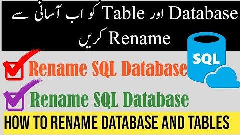 How to rename Sql database table in One second || Learn SQL || Urdu & Hindi