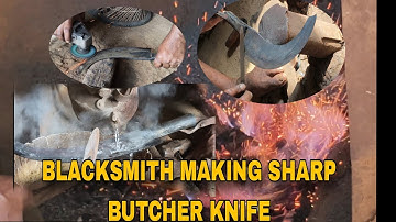 BLACKSMITH MAKING SHARP BUTCHER KNIFE |   MAKING BY HAND BLACKSMITH || firesmith06 | Forge 
